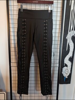 Killstar Viper Lace Up Pu Leggings